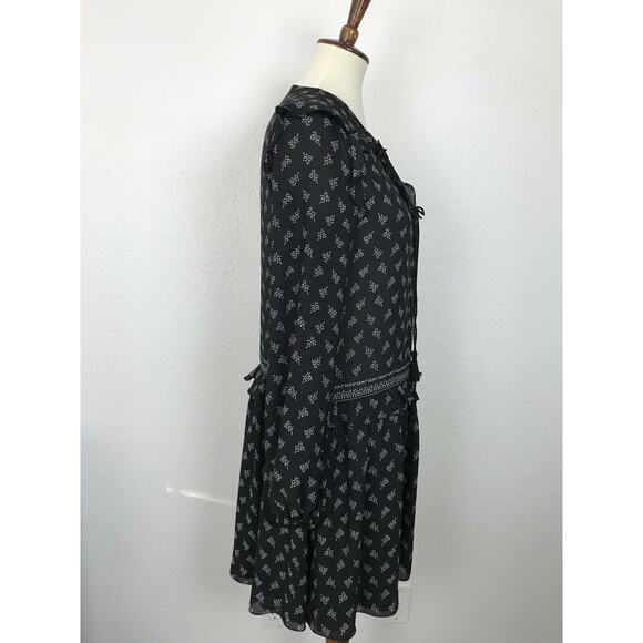 Max Studio Pullover Ruffled Lace Up Mini Lined Dress - Picture 7 of 12